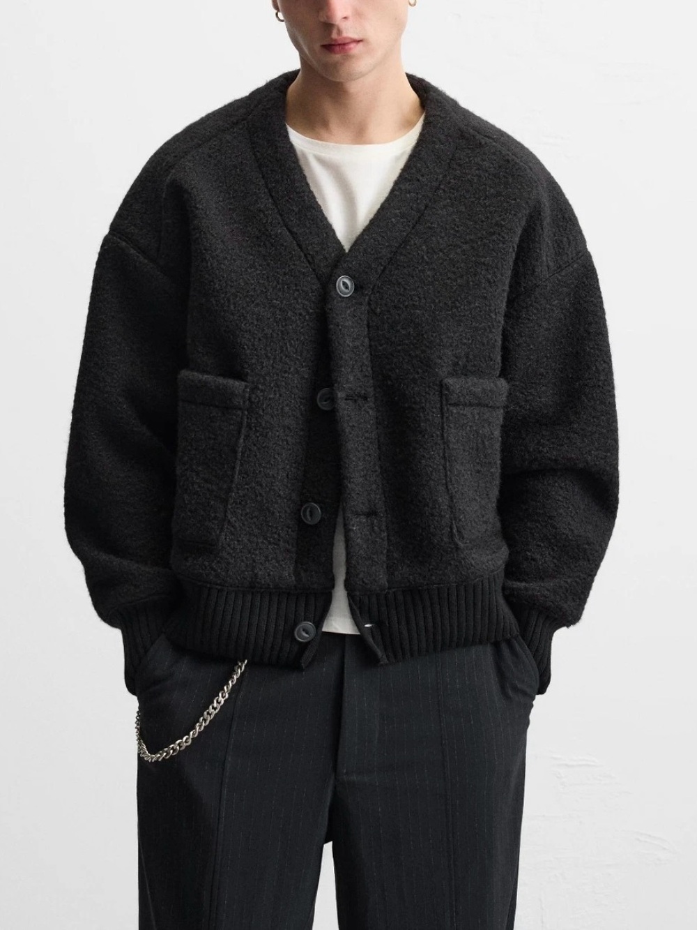 Zara Men Textured Boucle Jacket